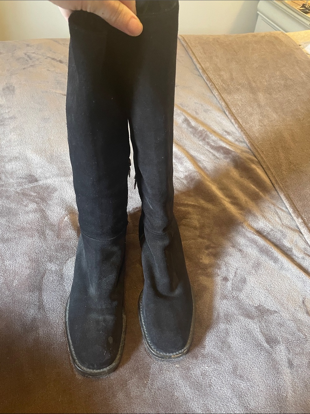 Prada Black Suede knee high Boots - Picture 2 of 12